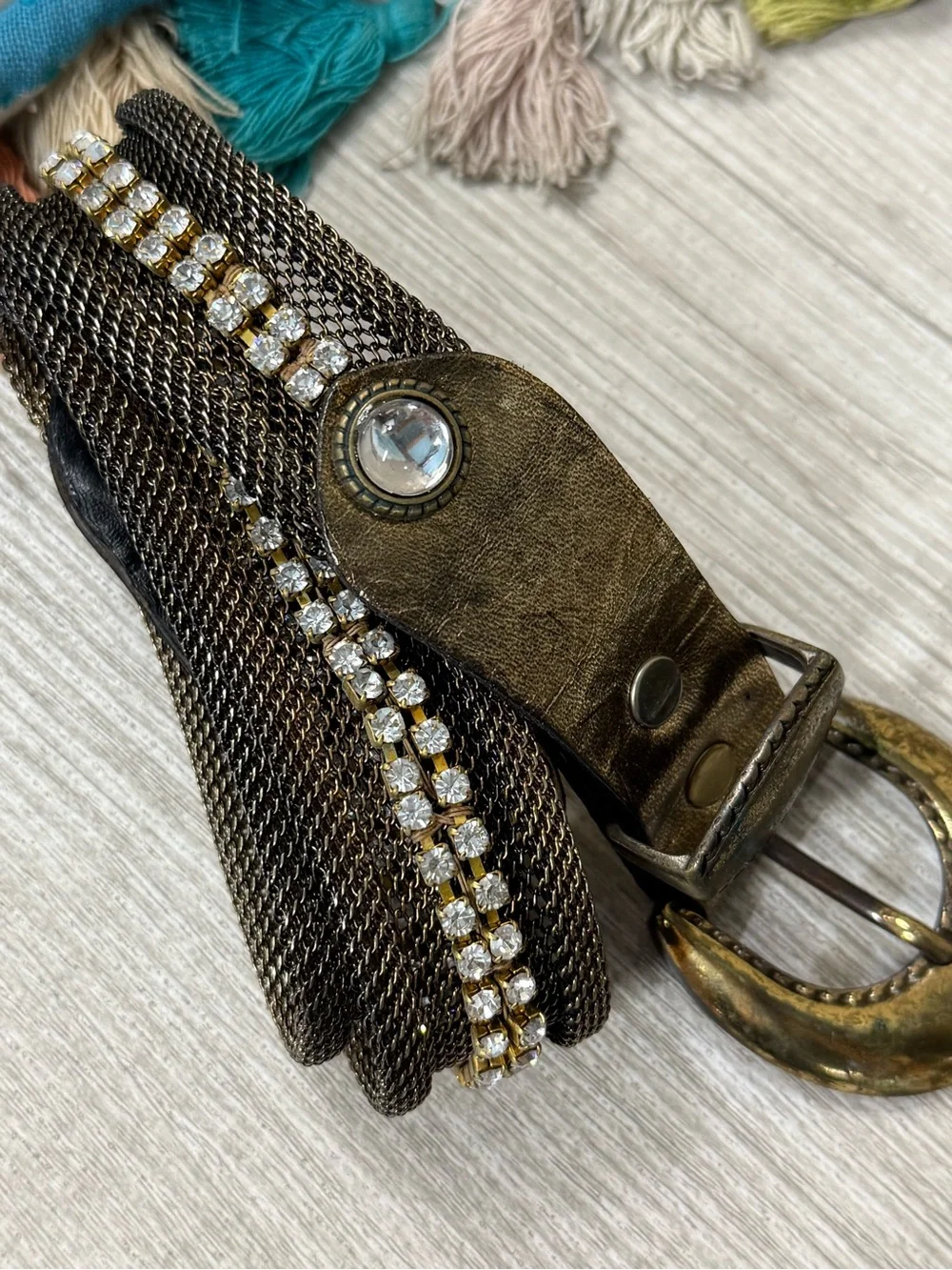 Vintage Sand Castle Rhinestone Women’s Fashion Belt